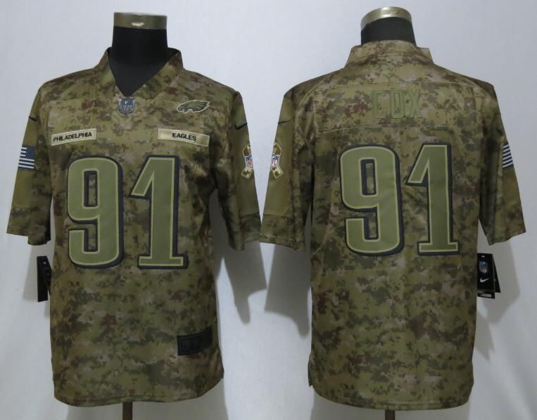 Men Philadelphia Eagles #91 Cox Nike Camo Salute to Service Limited NFL Jerseys->philadelphia eagles->NFL Jersey